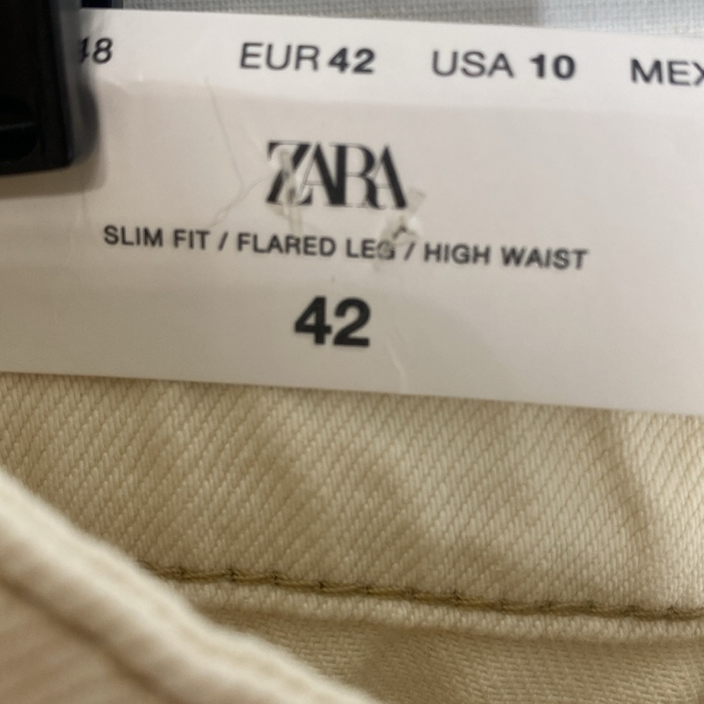 Zara Slim Fit/Flared Leg/High Waist Denim Size 42 USA 10 - Picture 7 of 12